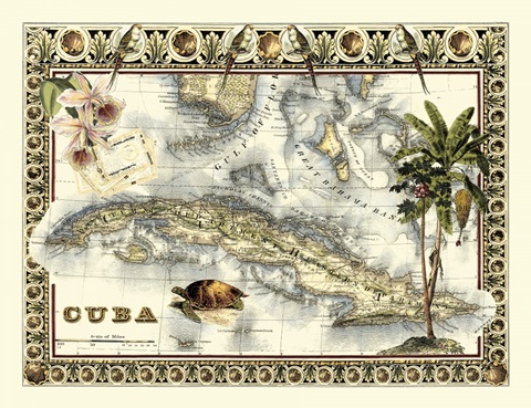 Tropical Map of Cuba
