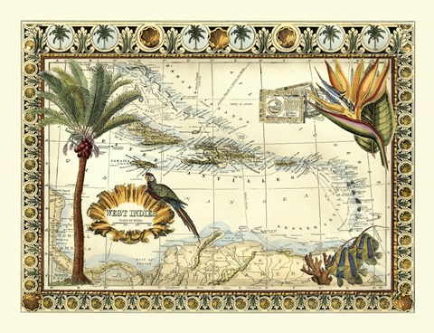 Tropical Map of West Indies