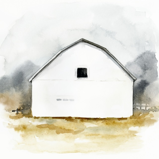 White Barn Watercolor II