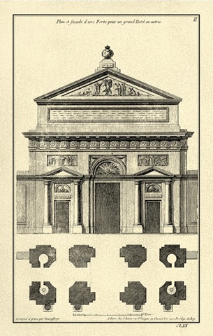 Crackled B and W Palace Facade I