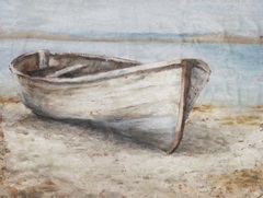 Embellished Whitewashed Boat