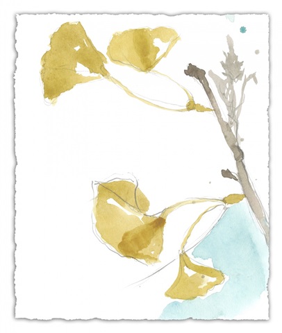 Ginkgo on Dusty Teal IV