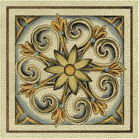 Crackled Cloisonne Tile II