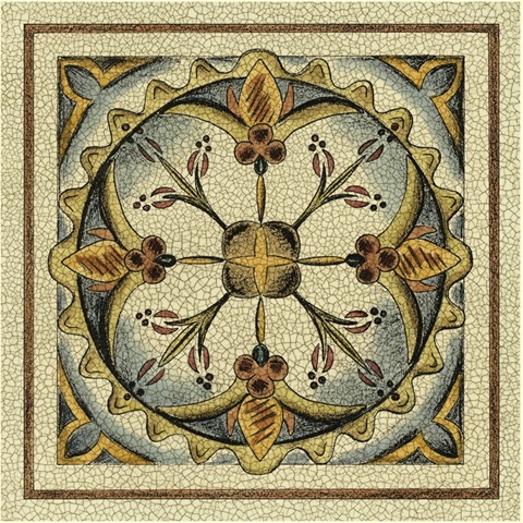 Crackled Cloisonne Tile III