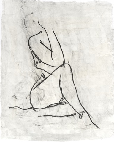 Embellished Nude Contour Sketch I