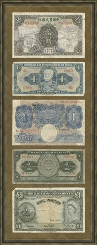 Crackled Foreign Currency Panel II