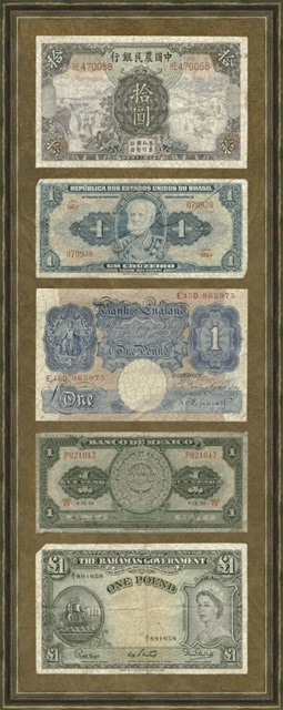 Crackled Foreign Currency Panel II