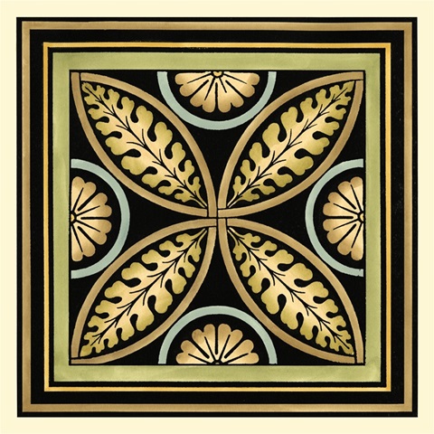 Crackled Motif on Black VI