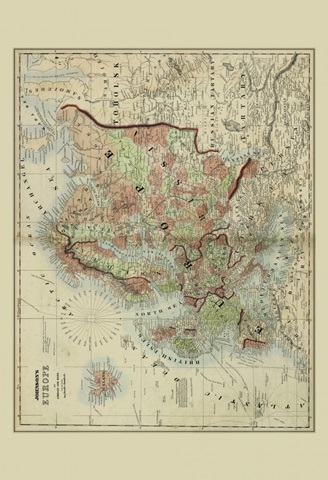 Small Antique Map of Europe (P)