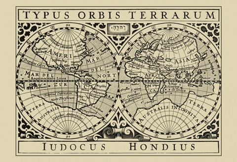 Vintage Map on Khaki I