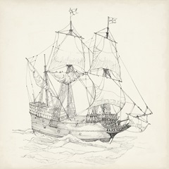 Antique Ship Sketch IV