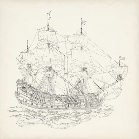 Antique Ship Sketch IX