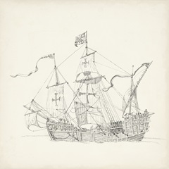 Antique Ship Sketch VI