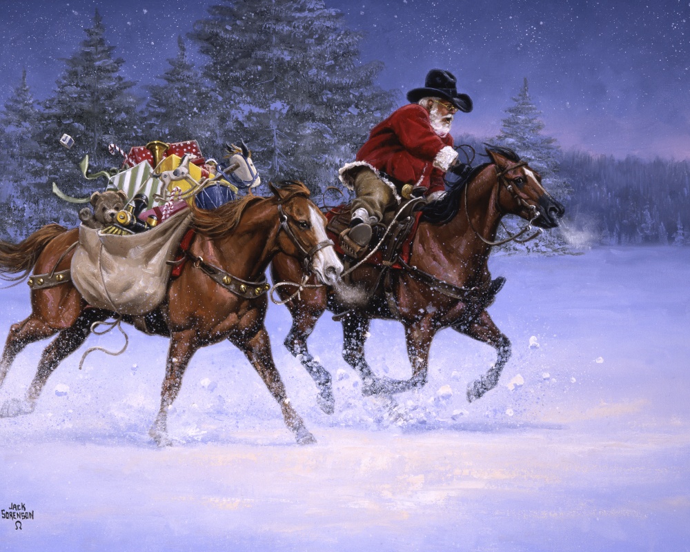 Jack Sorenson Santa's Big outlet Ride & Christmas Rush Canvas Prints 12x12