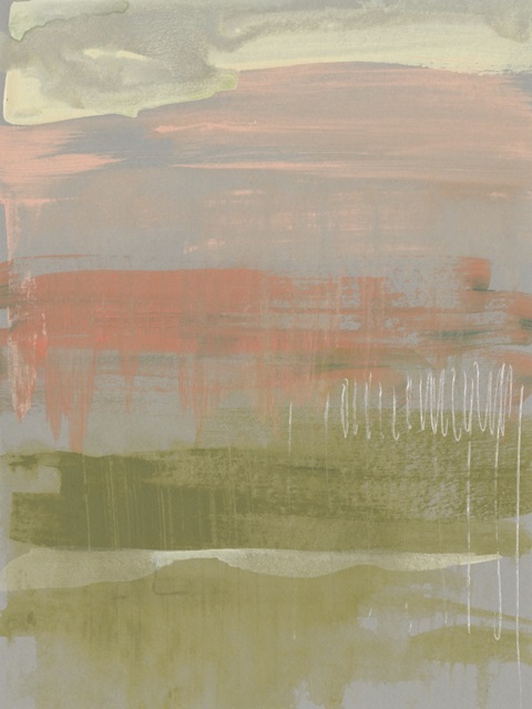 Coral & Olive Striations II