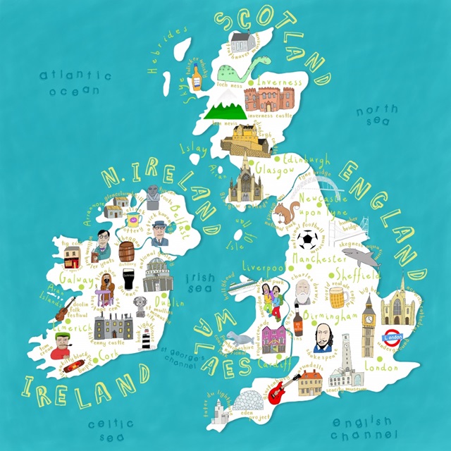 Illustrated Countries UK + Ireland