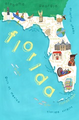 Illustrated State Maps Florida