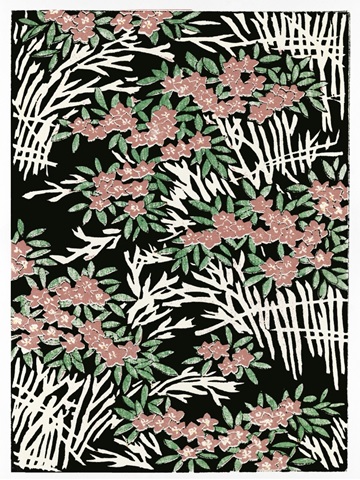 Vintage Woodblock Screen III