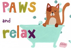 Cute Cat Bath Collection A