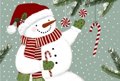 Peppermint Snowman Collection A