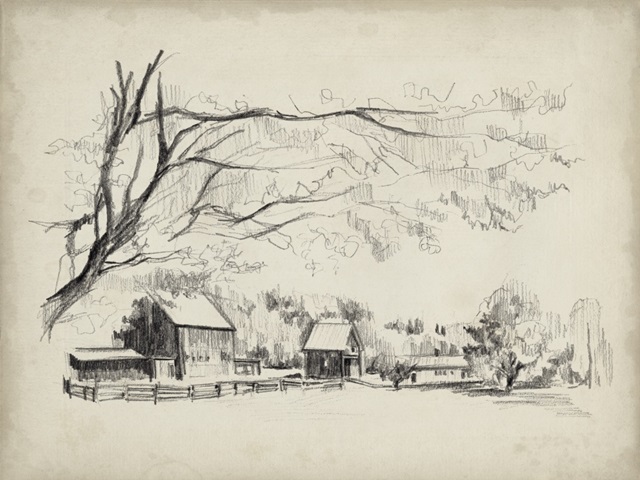 Sketched Barn View I