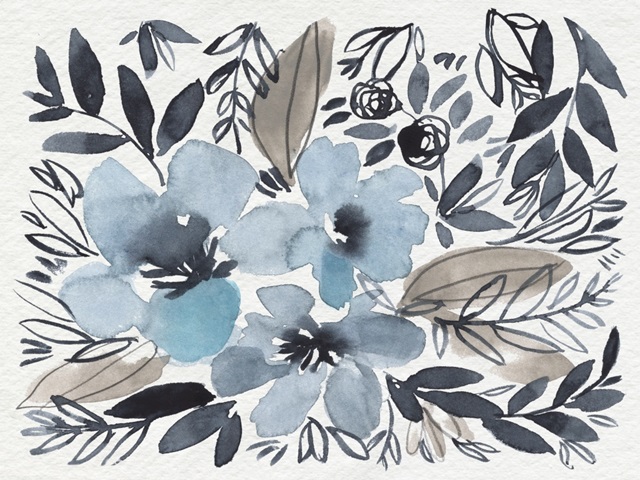 Blue & Paynes Blooms II