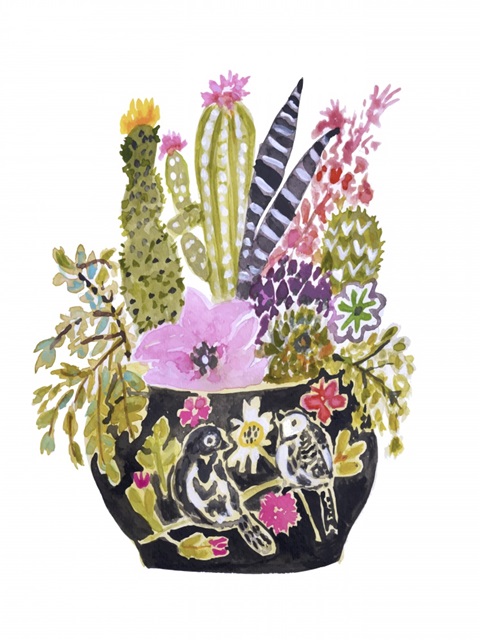 Painted Vase of Flowers III