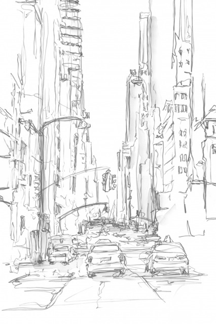 Pencil Cityscape Study IV