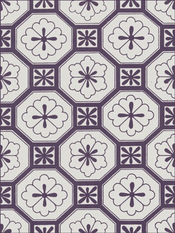 Ornamental Pattern in Plum VI