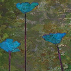 Teal Poppies II