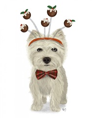 Christmas Des - Westie and Christmas Puds