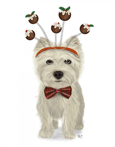 Christmas Des - Westie and Christmas Puds