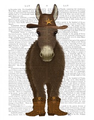 Donkey Cowboy Book Print