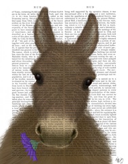 Donkey Purple Flower Book Print