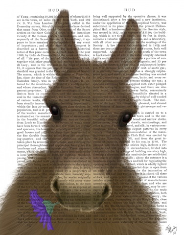 Donkey Purple Flower Book Print
