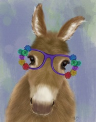 Donkey Purple Flower Glasses