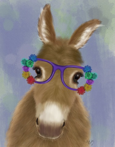 Donkey Purple Flower Glasses