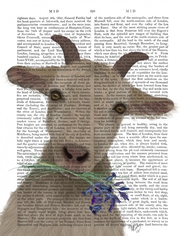 Goat and Bluebells Book Print