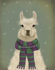 Llama with Purple Scarf, Portrait