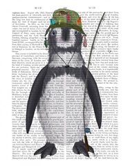 Penguin Fishing Book Print