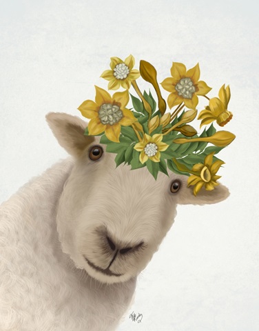 Sheep with Daffodil Crown
