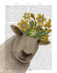 Sheep with Daffodil Crown Book Print