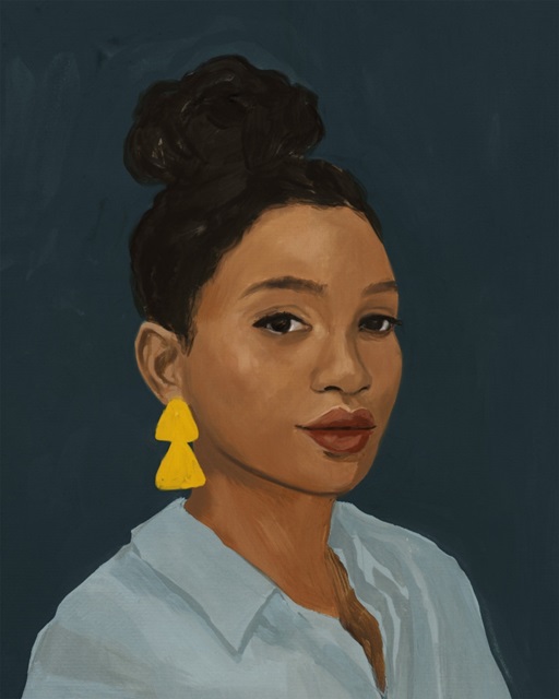 Figure in Yellow Earring