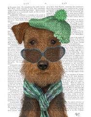 Airedale and Heart Glasses