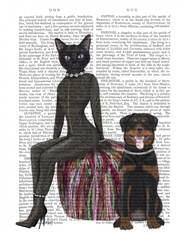 Black Cat and Rottweiler Book Print