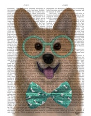 Corgi with Glasses and Bow Tie
