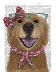 Golden Retriever, Glasses and Scarf