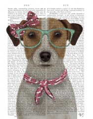 Jack Russell with Glasses and Scarf