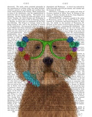 Labradoodle Golden and Flower Glasses