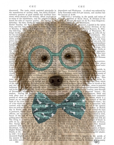 Labradoodle, Cream, with Glasses and Bow Tie